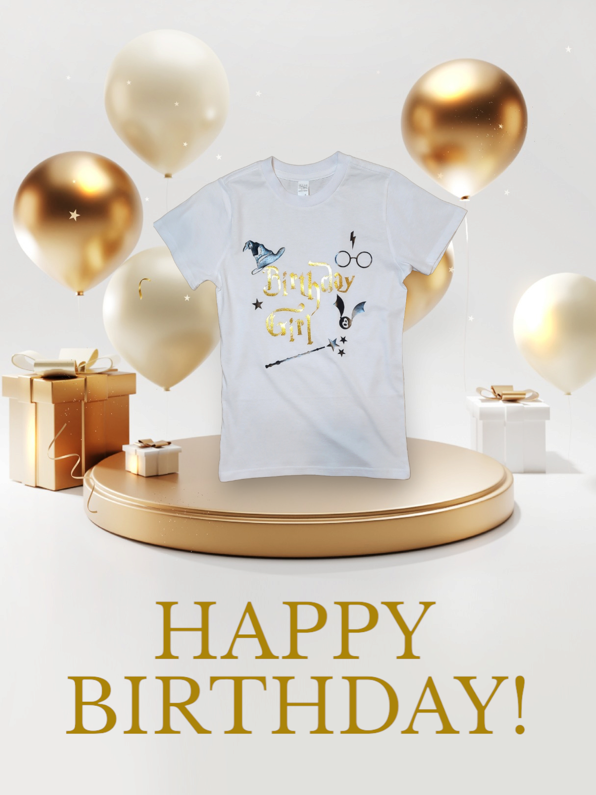Harry Potter Birthday T-Shirt with Gloss and Glitter Vinyl - Youth and Adult Sizes Available