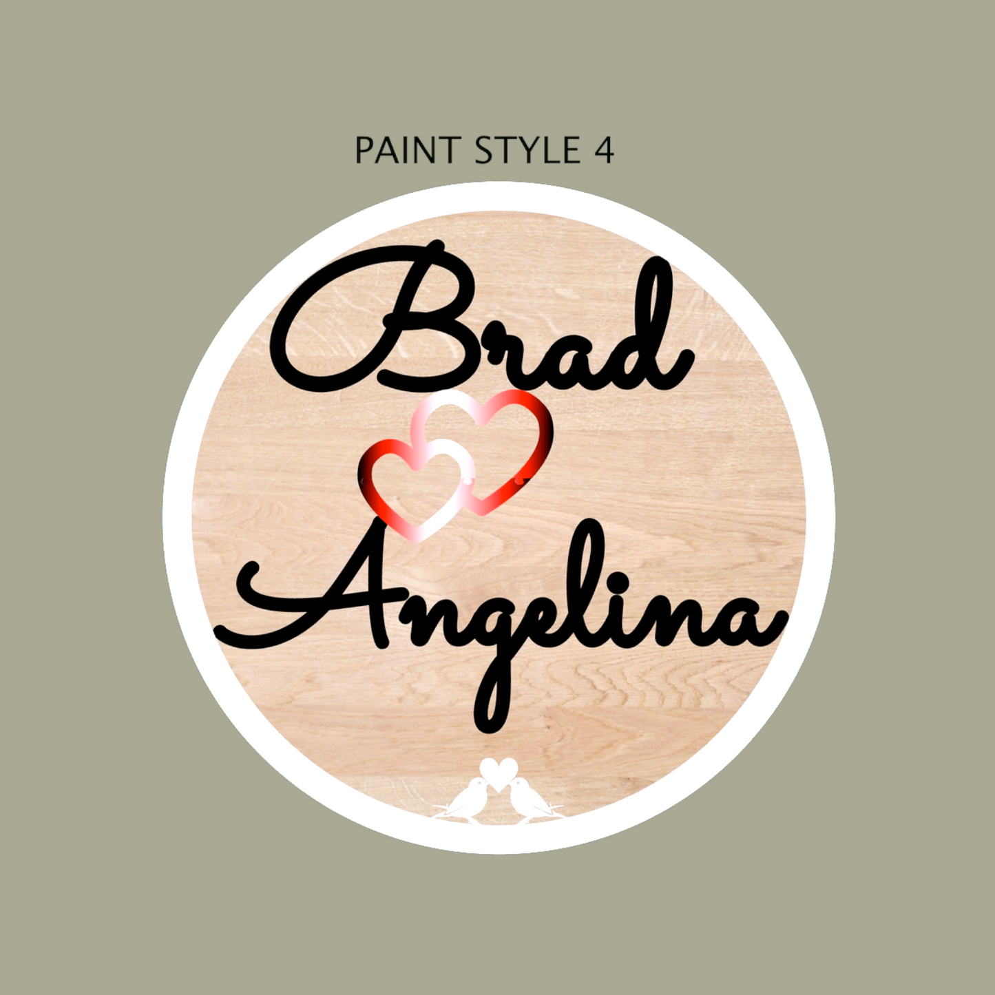 Custom Circular Name Sign for Couples - Maple/Walnut/Natural Wood or Painted 18" dia. x 3/4" thick