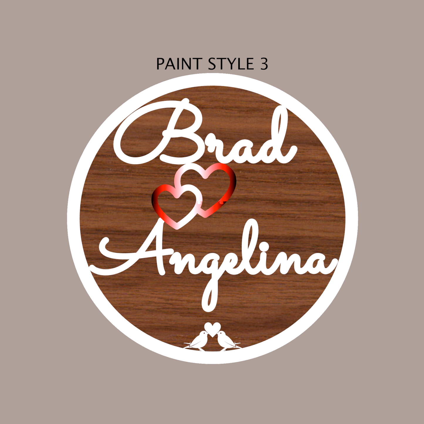 Custom Circular Name Sign for Couples - Maple/Walnut/Natural Wood or Painted 18" dia. x 3/4" thick