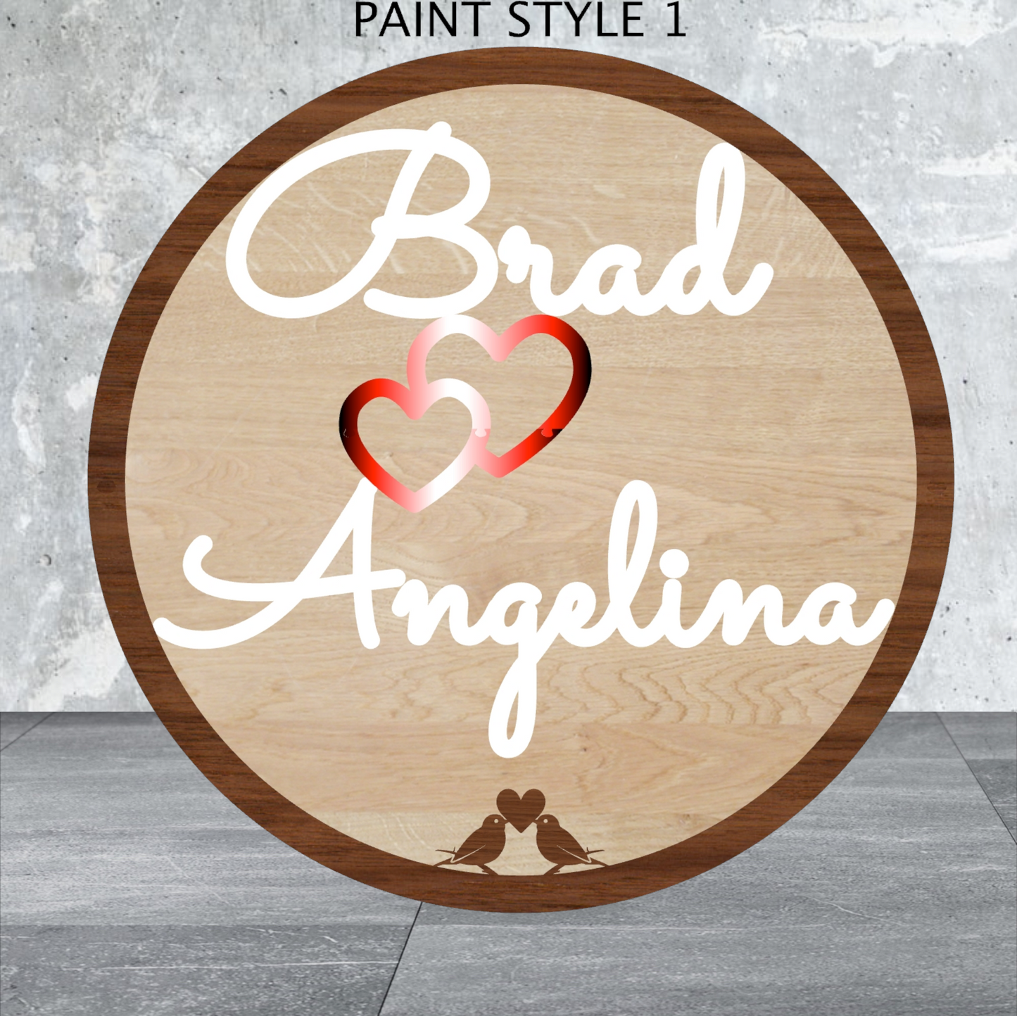 Custom Circular Name Sign for Couples - Maple/Walnut/Natural Wood or Painted 18" dia. x 3/4" thick