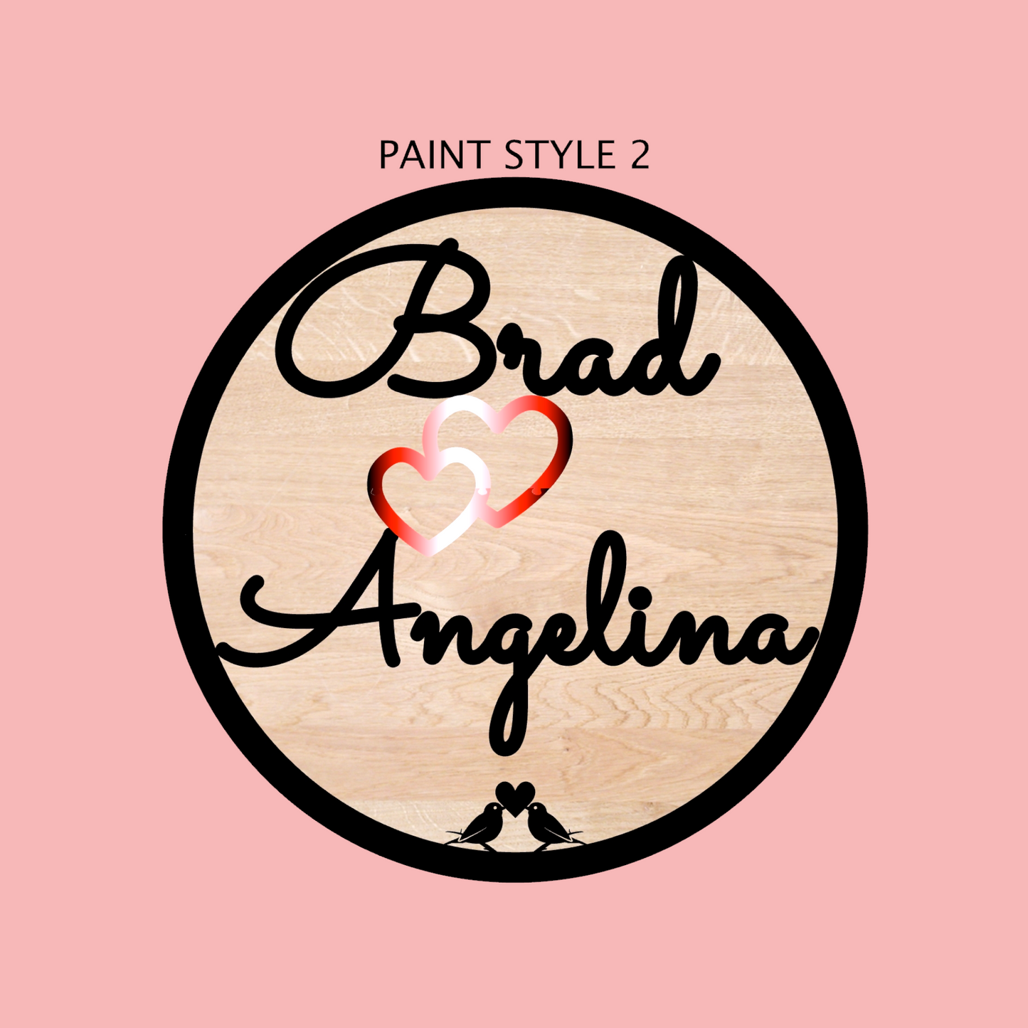 Custom Circular Name Sign for Couples - Maple/Walnut/Natural Wood or Painted 18" dia. x 3/4" thick