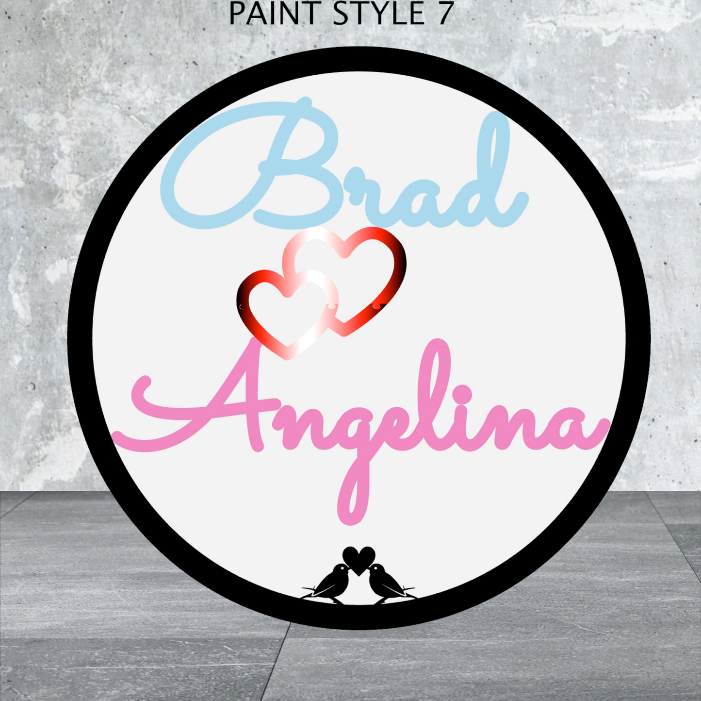 Custom Circular Name Sign for Couples - Maple/Walnut/Natural Wood or Painted 18" dia. x 3/4" thick