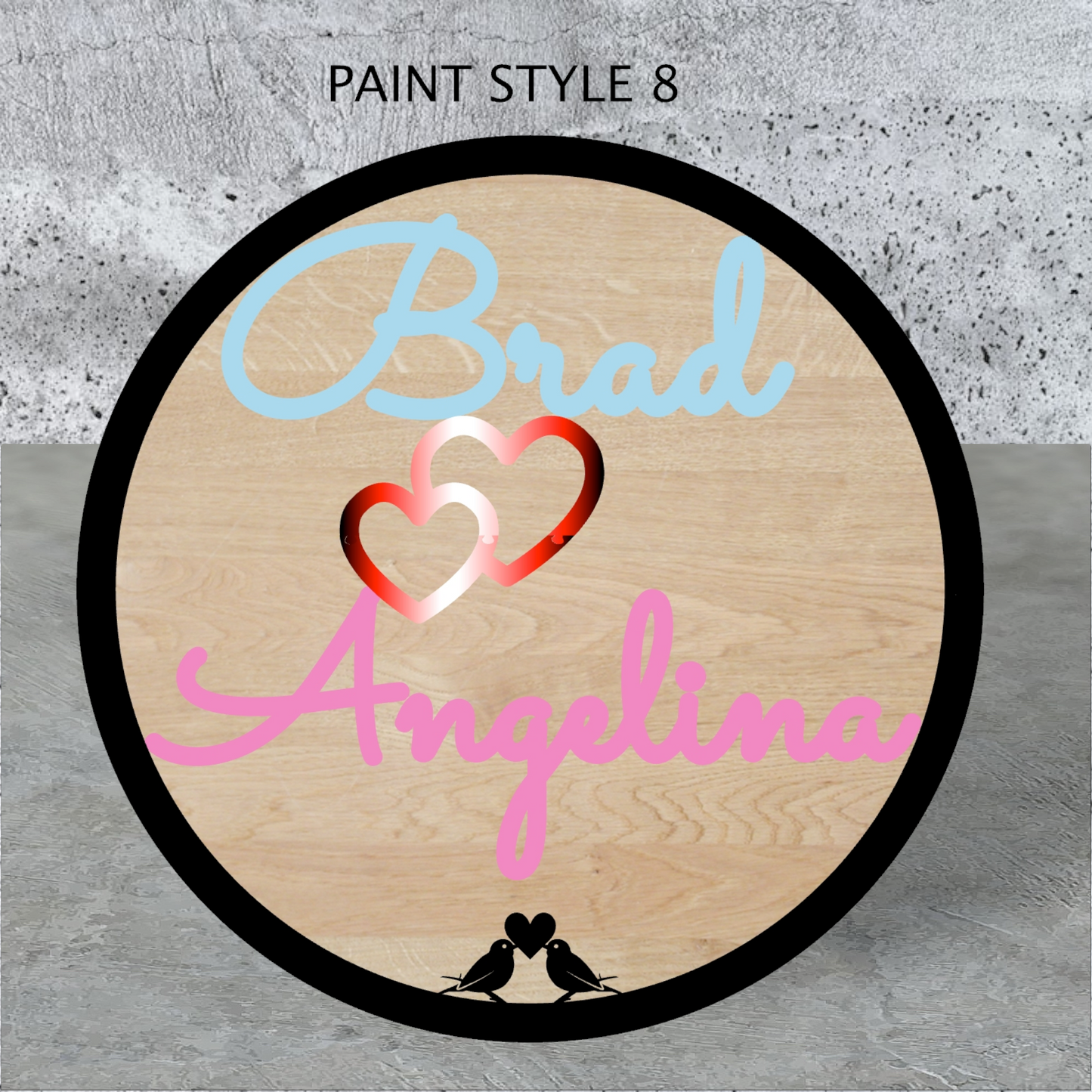 Custom Circular Name Sign for Couples - Maple/Walnut/Natural Wood or Painted 18" dia. x 3/4" thick