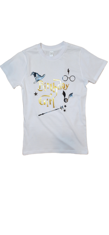 Harry Potter Birthday T-Shirt with Gloss and Glitter Vinyl - Youth and Adult Sizes Available