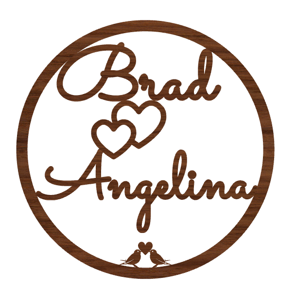 Custom Circular Name Plate for Couples - Maple/Walnut/Natural Wood or Painted