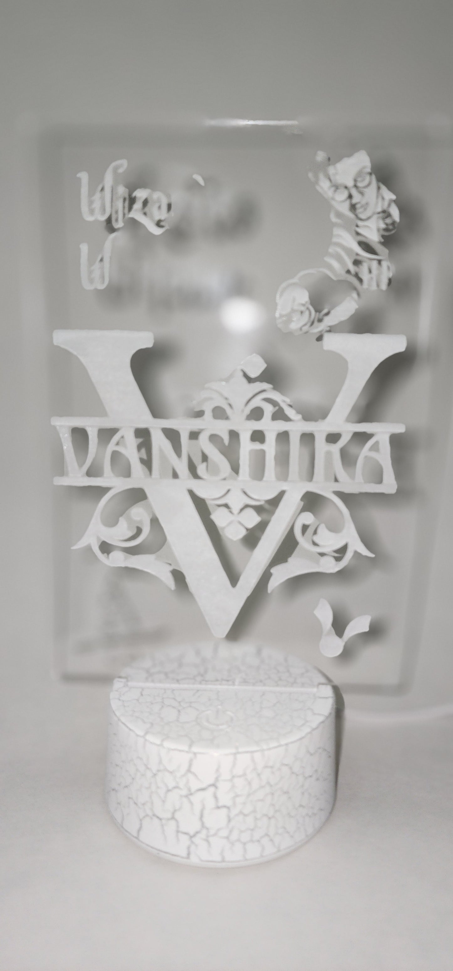 Illuminated Engraved Acrylic Name Sign with LED Light Base - Harry Potter theme