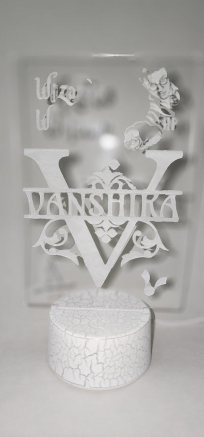 Illuminated Engraved Acrylic Name Sign with LED Light Base - Harry Potter theme